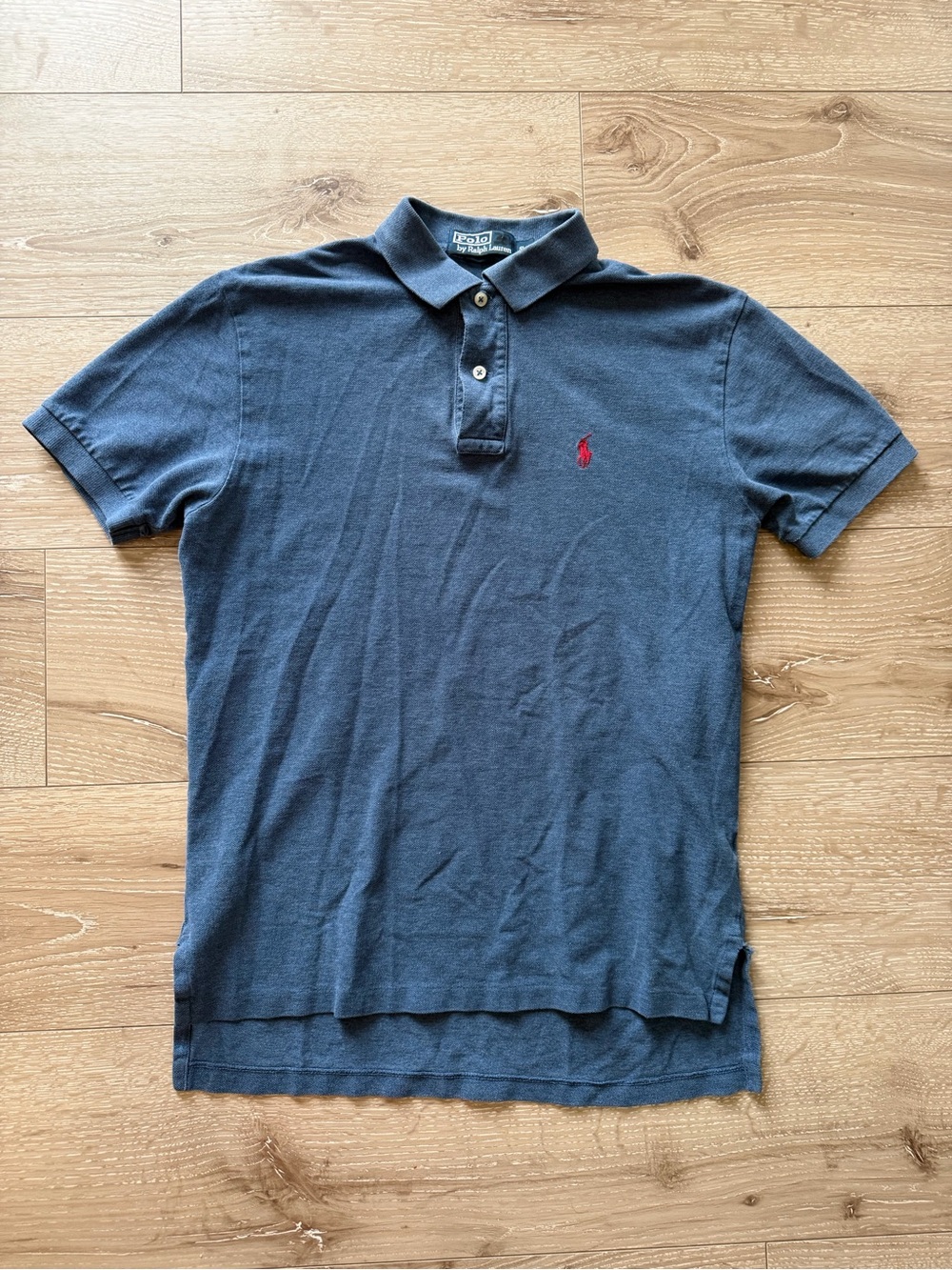 Polo by Ralph Lauren Grey Blue Polo with Red Pony Emblem